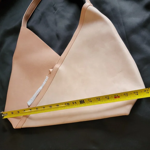 Ulta Beauty Blush Pink Asymmetrical Faux Leather Tote Shoulder Bag, Zip Pocket - Picture 5 of 5